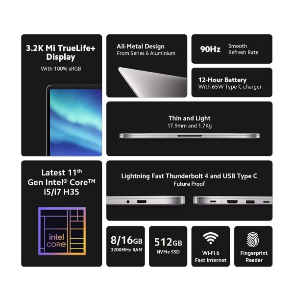 Mi Notebook Ultra 3K Resolution Display Intel Core I5-11300H 11Th Gen 15.6 Inches Thin Light Laptop (16Gb/512Gb Ssd/Iris Xe /Windows 10 Home/Msoffice/Backlit Kb/Fingerprint Sensor/1.7Kg) - Image 2