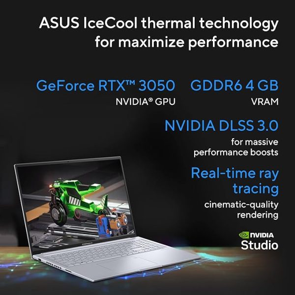 ASUS Vivobook 16X 12th Gen,Intel Core i7-12700H Fingerprint Creator/Gaming Laptop(NVIDIA RTX 3050-4GB/16GB RAM/512GB SSD/FHD+/16.0"/144Hz/Windows 11/Office 2021/Cool Silver/1.67 kg) K3605ZC-RP628WS - Image 4